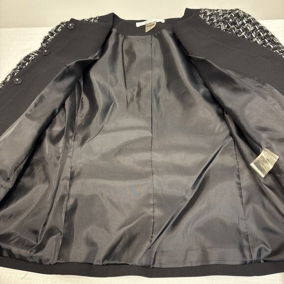 Peter Nygard Boucle Tweed Blazer Jacket Silver Metallic - Sz 6 - Picture 12 of 16